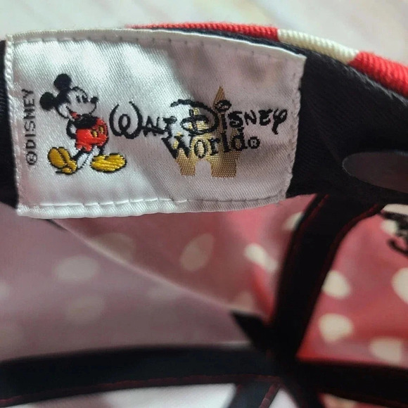 Disney World Parks Minnie Mouse Polka Dot Baseball Hat Cap Size Youth Ears Bow - Picture 5 of 7